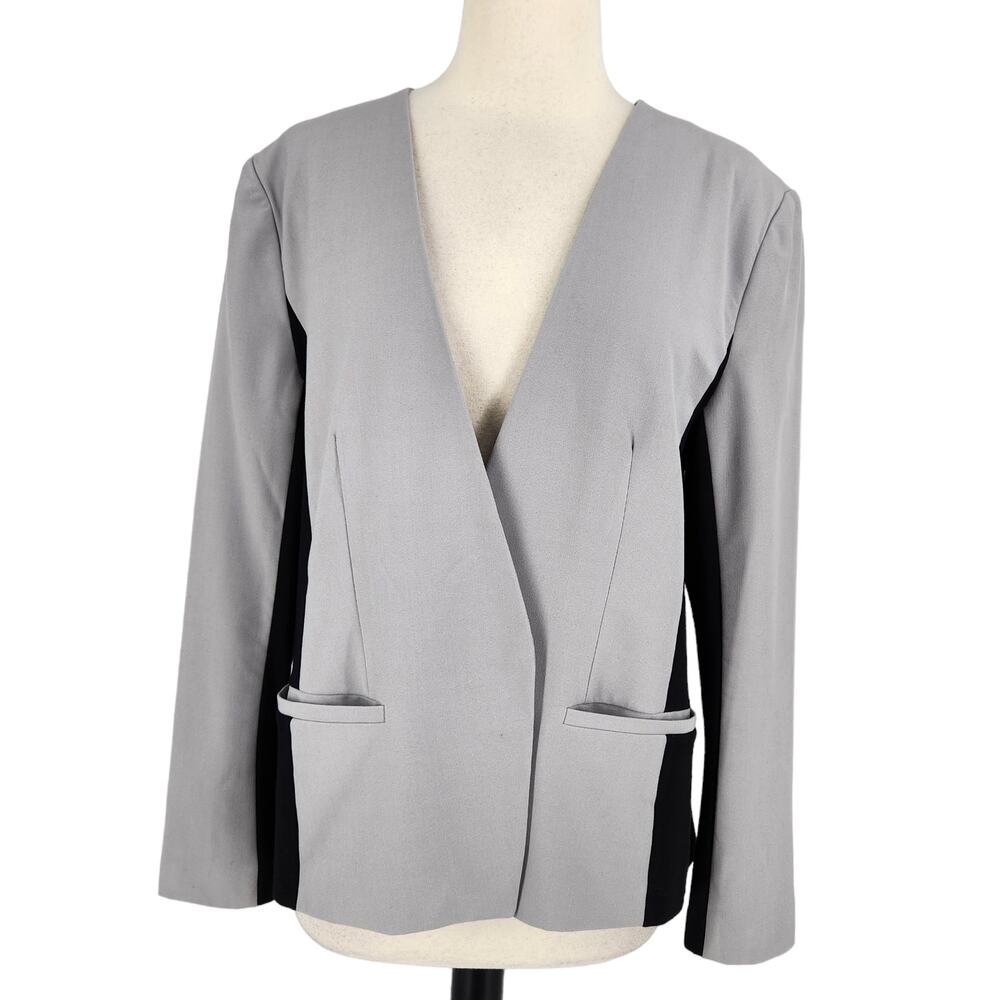 Vintage DKNYC Open Fold Over Front Slimming Sides Color Block Blazer